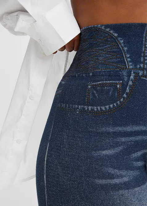 Legging sculptant sans coutures aspect jean, maintien fort, bonprix