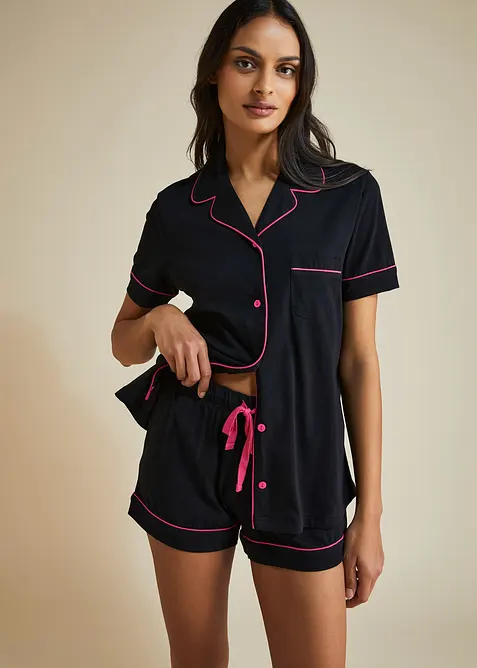 Pyjashort avec chemise boutonn&eacute;e, bonprix
