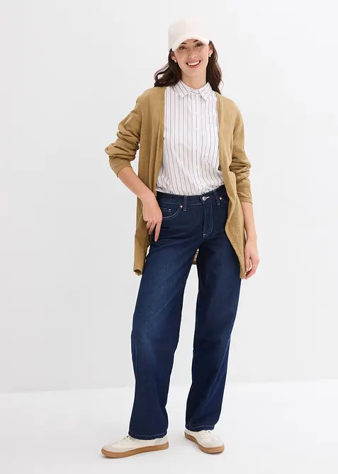 Gilet en maille 100% coton flammé, bonprix