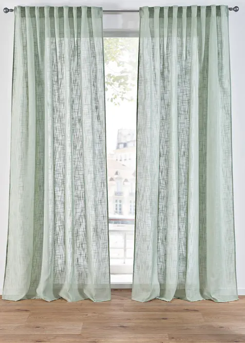 Lot de 2 rideaux panneau texturés, bonprix