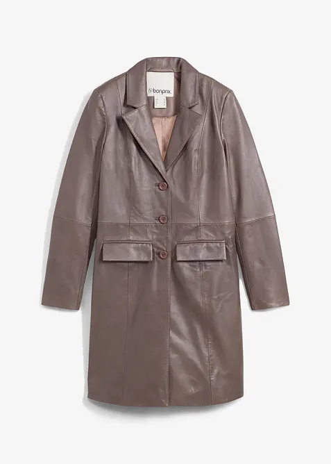 Manteau court en cuir d&rsquo;agneau nappa, bonprix