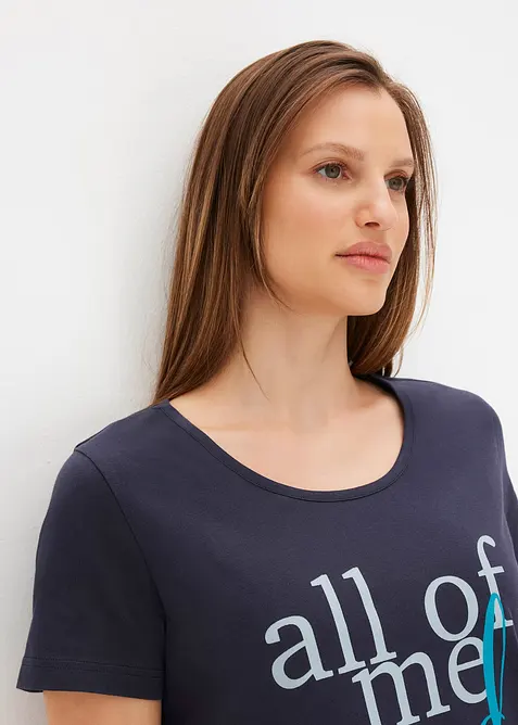 Lot de 2 chemises de nuit courtes 100% coton, bonprix