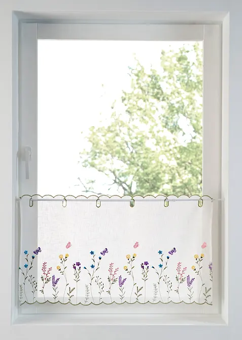 Brise-bise &agrave; broderies florales, bonprix