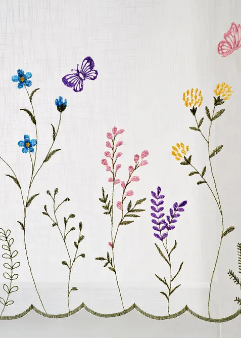 Brise-bise &agrave; broderies florales, bonprix