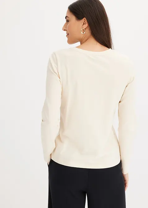 T-shirt manches longues en coton extensible, bonprix