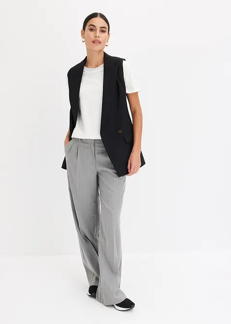 T-shirt &agrave; finitions en maille et fil brillant, bonprix