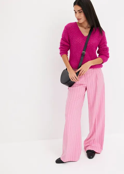 Pull ajour&eacute; avec fil peluche, bonprix