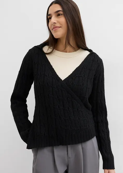 Pull à capuche et base asymétrique, bonprix