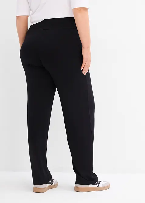Pantalon de grossesse en jersey, ceinture smock&eacute;e, coupe droite, bonprix