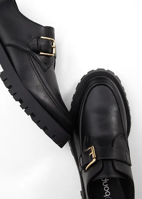 Mocassins &agrave; semelle &eacute;paisse et boucle, bonprix