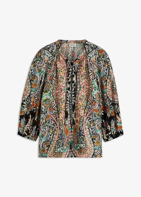 Blouse imprimée en satin fluide, bonprix