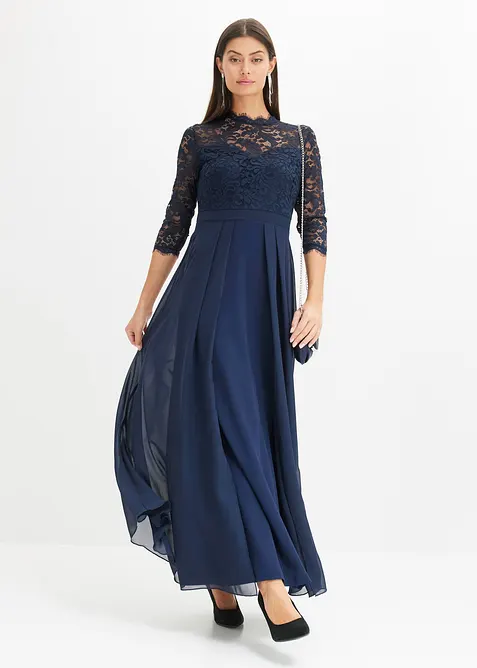 Robe longue avec dentelle, bonprix
