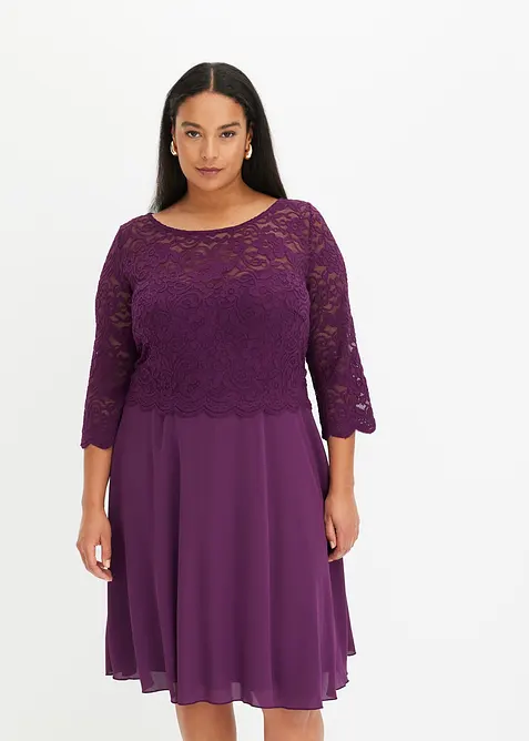 Mini-robe &agrave; dentelle, bonprix