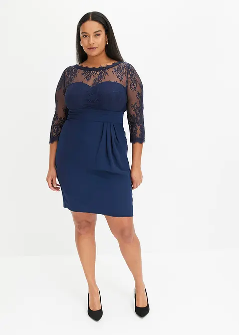 Robe courte avec empi&egrave;cement dentelle, bonprix