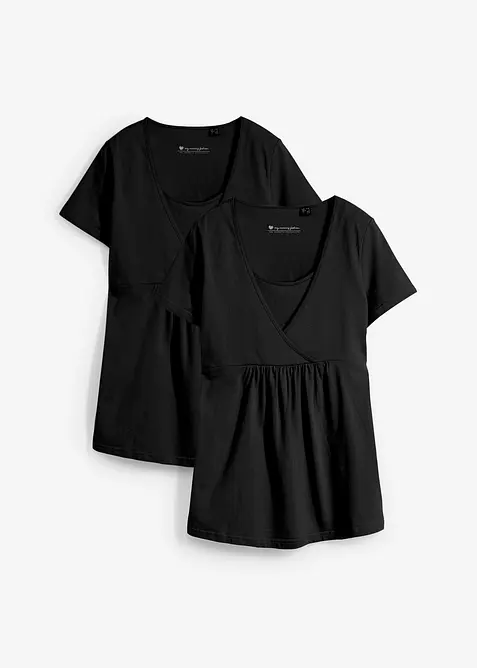 Lot de 2 T-shirts de grossesse et d'allaitement, bonprix