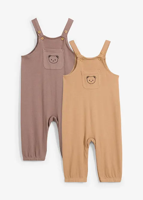 Lot de 2 salopettes b&eacute;b&eacute; en coton, bonprix