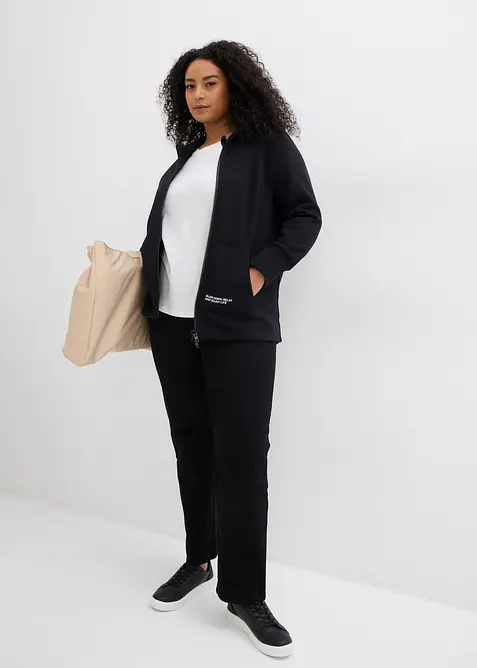 Sweat zipp&eacute; en doux coton m&eacute;lang&eacute;, bonprix