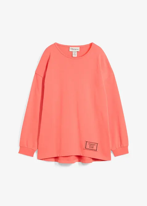 Sweat en coton m&eacute;lang&eacute;, coupe courte devant longue derri&egrave;re, bonprix