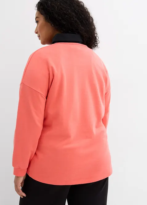 Sweat en coton m&eacute;lang&eacute;, coupe courte devant longue derri&egrave;re, bonprix