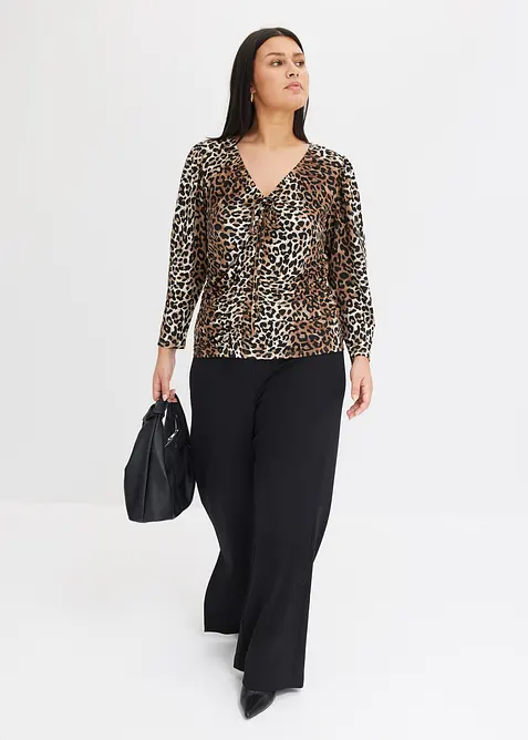 T-shirt manches longues à détails froncés, bonprix