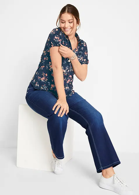 Chemisier imprim&eacute;, manches courtes, bonprix