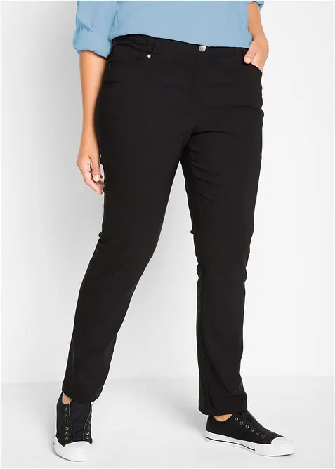 Pantalon droit extensible en bengaline, taille élastiquée, bonprix