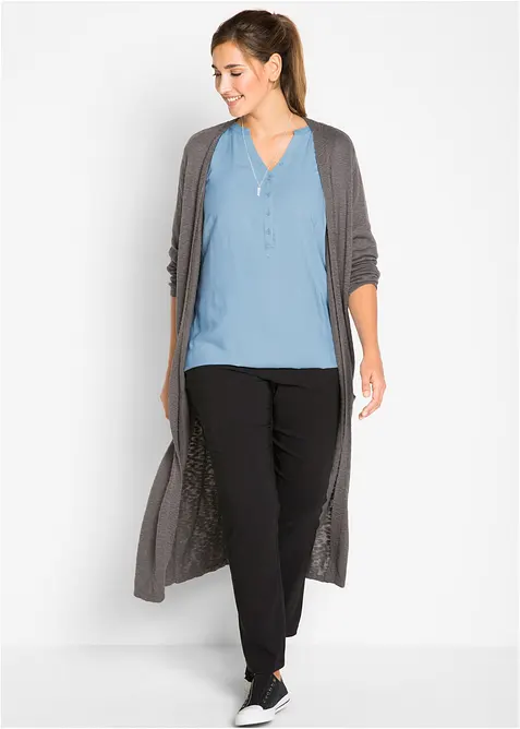 Pantalon droit extensible en bengaline, taille élastiquée, bonprix