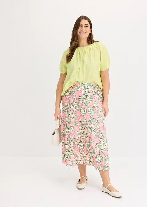 Jupe midi fluide en viscose mélangée, bonprix