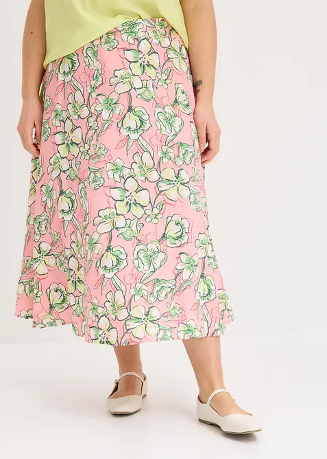 Jupe midi fluide en viscose mélangée, bonprix