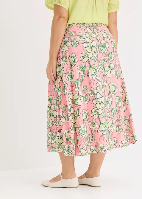 Jupe midi fluide en viscose mélangée, bonprix