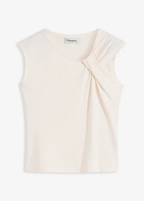 T-shirt en coton extensible avec détail twisté, bonprix