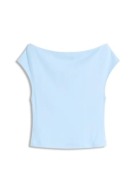 T-shirt col Bardot, 100% coton, bonprix