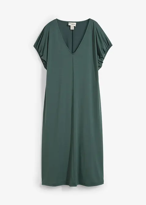 Robe en jersey, col V, viscose mélangée, bonprix