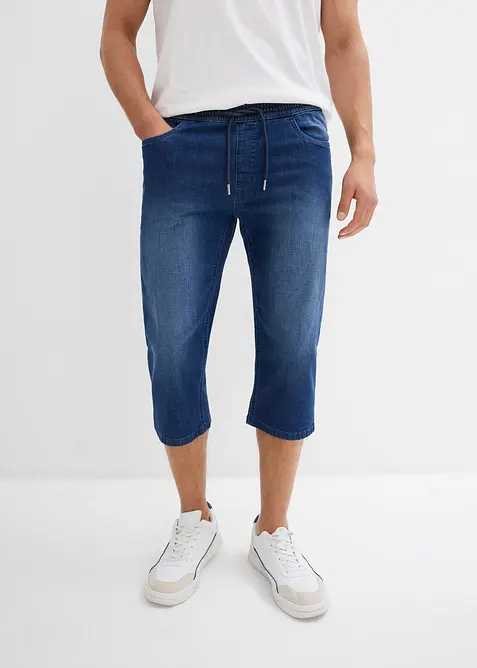 Lot de 2 jeans jogger 3/4 en denim léger, coupe droite regular, bonprix
