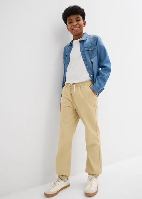 Lot de 2 pantalons jogger 100% coton, bonprix