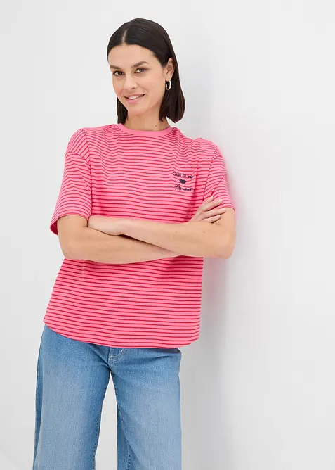 T-shirt ray&eacute; avec broderie, bonprix