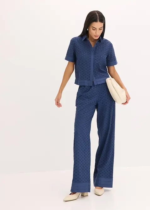 Chemisier &agrave; broderies anglaises, bonprix