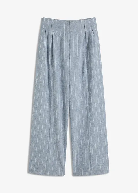 Pantalon à pinces en lin majoritaire, bonprix