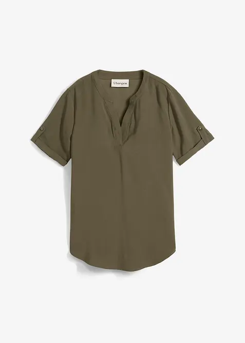 Blouse manches courtes en viscose mélangée, bonprix