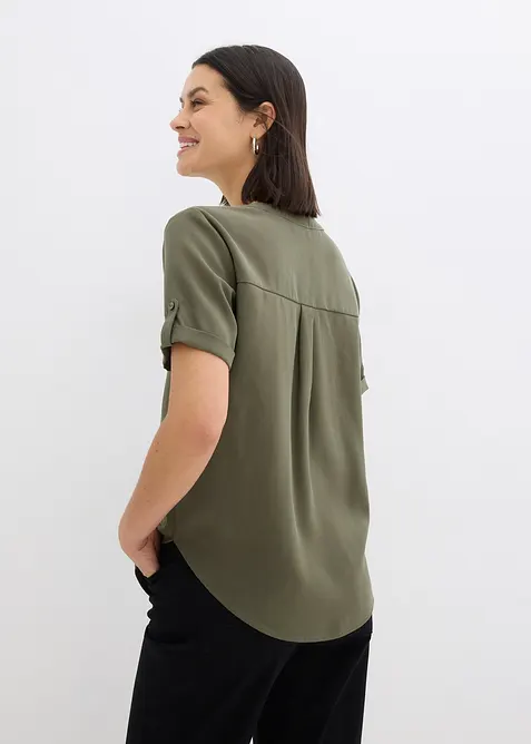 Blouse manches courtes en viscose mélangée, bonprix