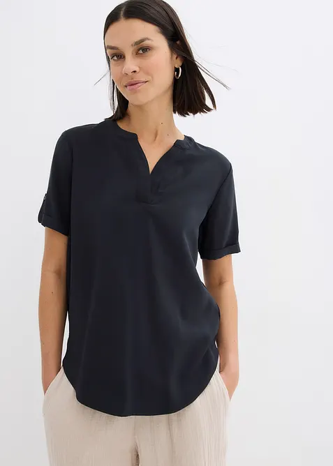 Blouse manches courtes en viscose mélangée, bonprix