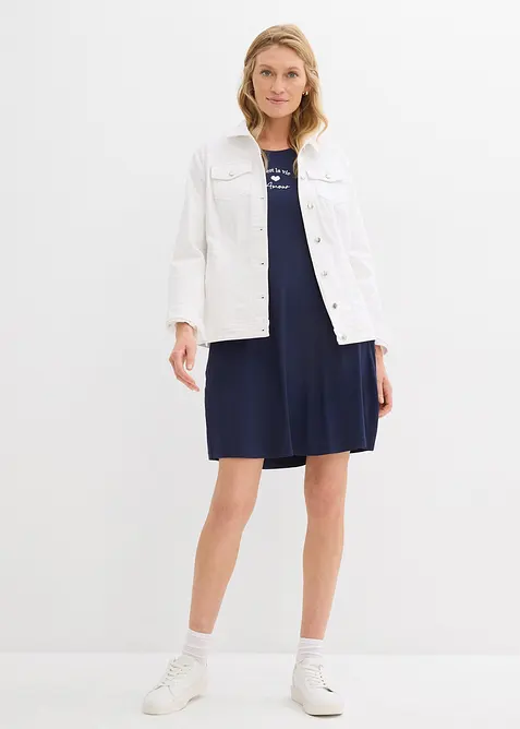 Robe en jersey viscose extensible avec broderie poitrine, bonprix