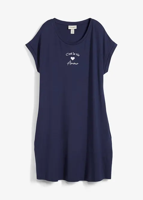 Robe en jersey viscose extensible avec broderie poitrine, bonprix