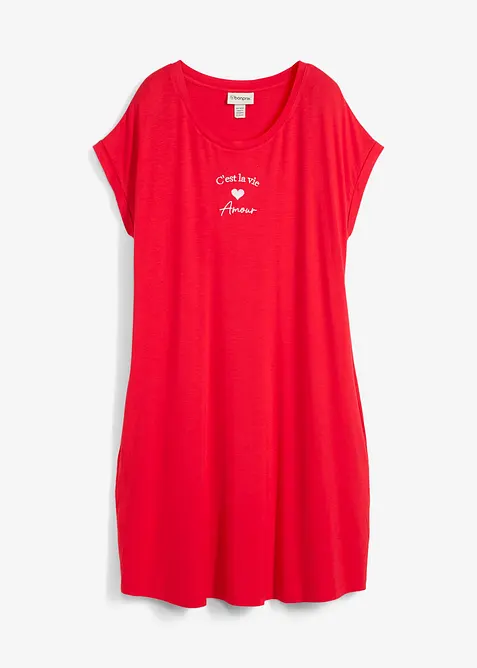 Robe en jersey viscose extensible avec broderie poitrine, bonprix