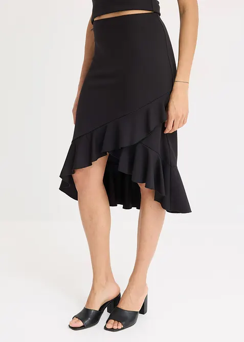 Jupe en jersey à volants, bonprix