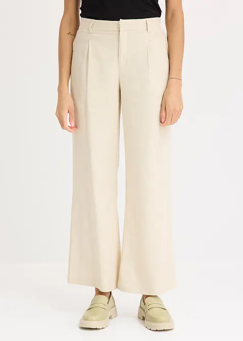 Pantalon palazzo en lin mélangé, bonprix