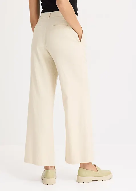 Pantalon palazzo en lin mélangé, bonprix
