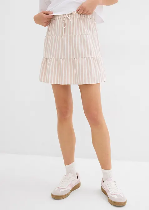 Jupe étagée et légère en lin mélangé, bonprix