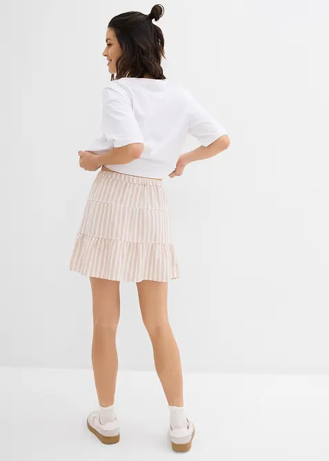 Jupe étagée et légère en lin mélangé, bonprix