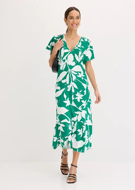 Robe midi &agrave; manches papillon, bonprix